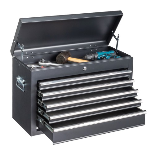 Black drawer metal top chest - 5,
